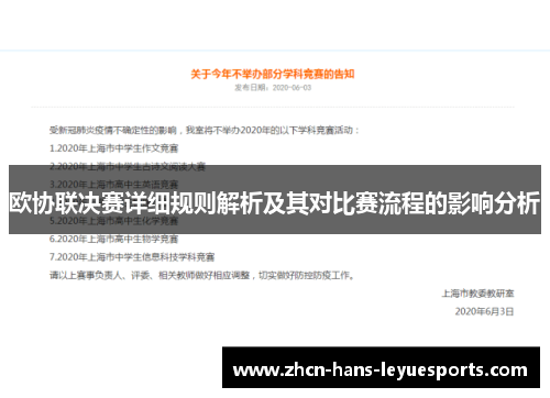 欧协联决赛详细规则解析及其对比赛流程的影响分析 欧协联决赛详细规则解析及其对比赛流程的影响分析